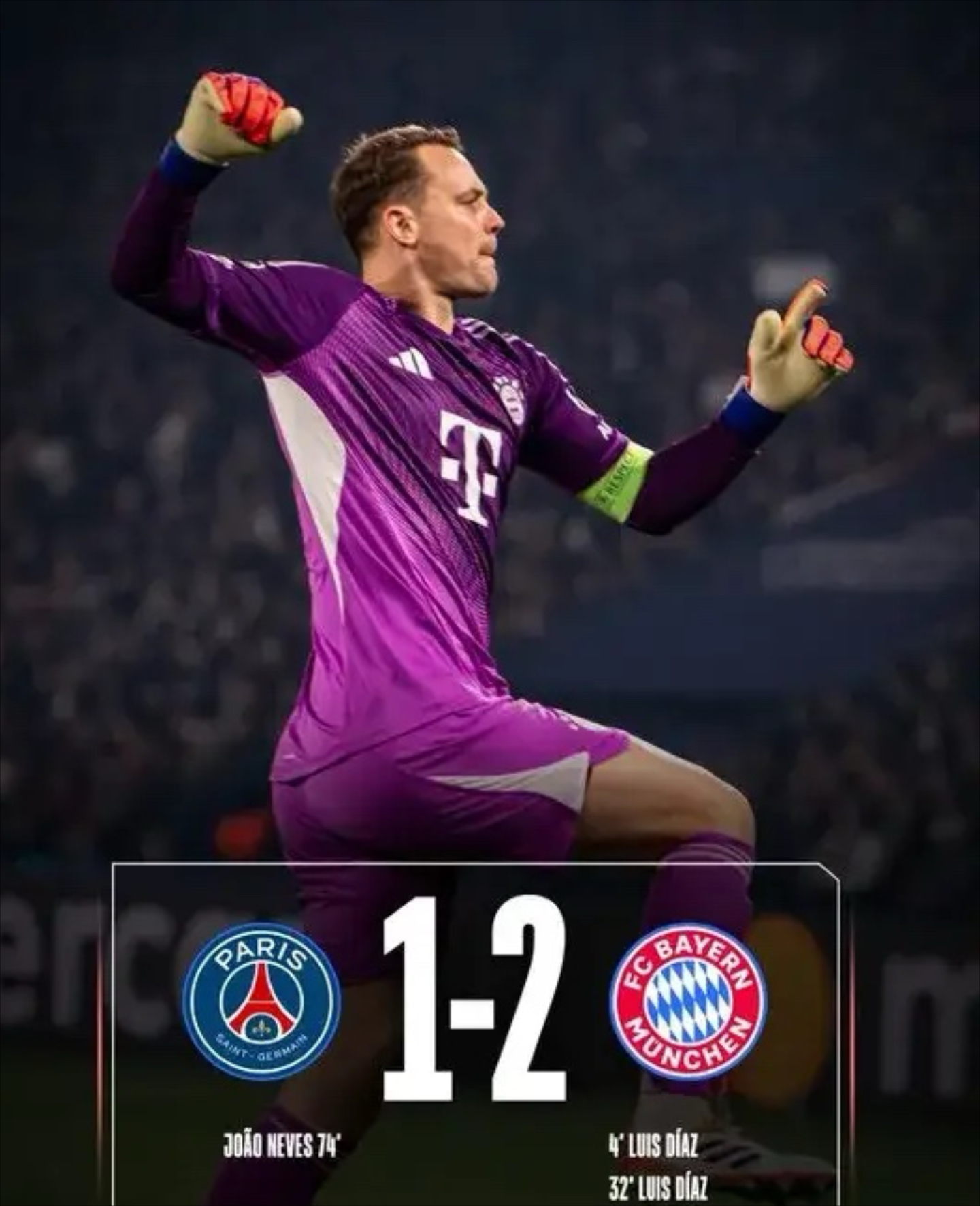 德甲拜仁慕尼黑对阵霍芬海姆